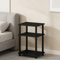 3-Tier Open Storage Nightstand Americano/Black